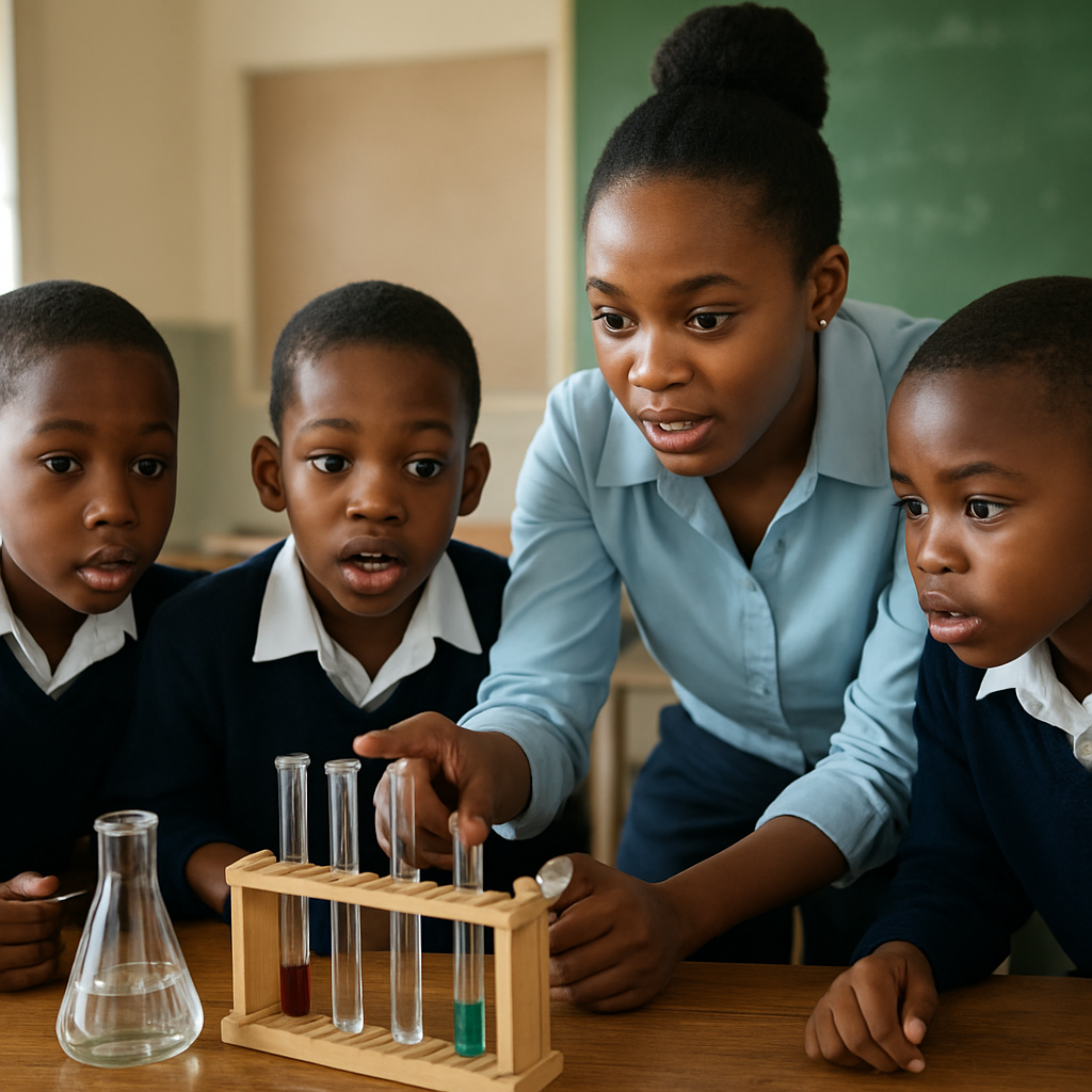 Pupils doing a science experiment